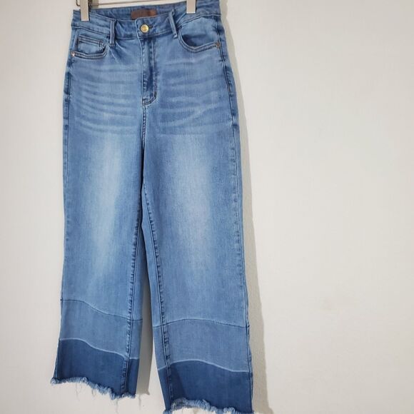 Judy Blue Jeans 29 Blue Olivia Wide Leg Cropped Casual Stretchy - Picture 5 of 11